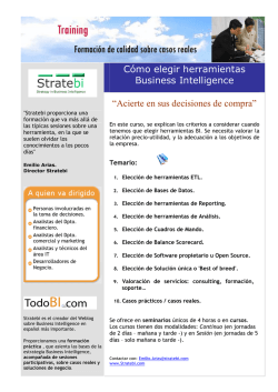 C&oacute;mo elegir herramientas Business Intelligence &ldquo;Acierte - Stratebi