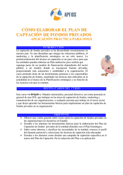 C&Oacute;MO ELABORAR EL PLAN DE CAPTACI&Oacute;N - Formaci&oacute;n - Apfos