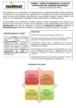 CURSO: &ldquo;C&Oacute;MO ELABORAR EL PLAN DE CAPTACI&Oacute;N - Fasamcat