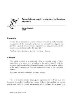 C&oacute;mo le&iacute;mos, aqu&iacute; y entonces, la literatura espa&ntilde;ola - SciELO
