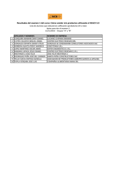 Resultados del examen 1 del curso: C&oacute;mo vender mis - Osce