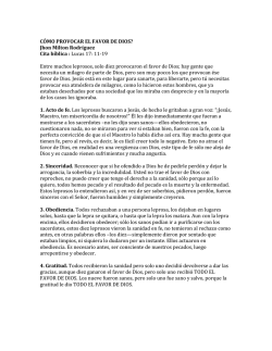 C&Oacute;MO PROVOCAR EL FAVOR DE DIOS? Jhon Milton Rodr&iacute;guez