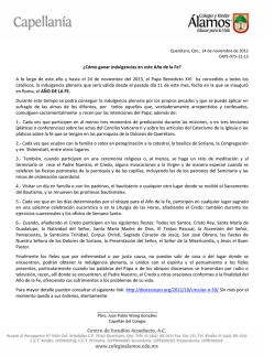 &iquest;C&oacute;mo ganar indulgencias en este A&ntilde;o de la Fe? A lo largo de este