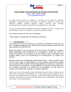 C&oacute;mo Elegir Correctamente Su Nombre De Dominio - Capsulas de