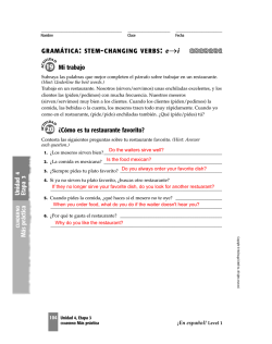 Mi trabajo &iquest;C&oacute;mo es tu restaurante favorito? M&aacute;s - JCHSTigres.com