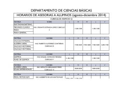 Horarios asesor&iacute;a profesor alumno