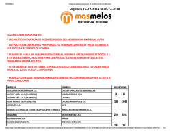 Vigencia 15‐12‐2014 al 20‐12‐2014 X X 5B 10B 2% 3% DE DE