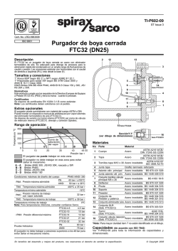 Purgador de boya cerrada FTC32 (DN25) - Spirax Sarco