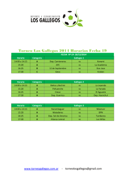 horarios fecha 19 - Torneo Gallegos