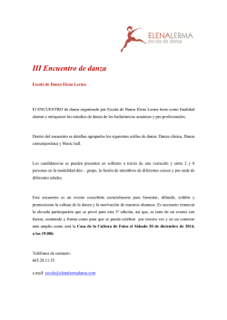 Reglamento encuentro danza - Escola Dansa Elena Lerma
