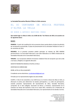 bases certamen 2015 castell&agrave; - Federaci&oacute;n de Sociedades