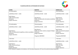PLANIFICACI&Oacute;N DE ACTIVIDADES DE NAVIDAD - Liceo Erasmus