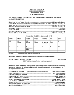 SPECIAL ELECTION ELECCION ESPECIAL JANUARY 6, 2015 6