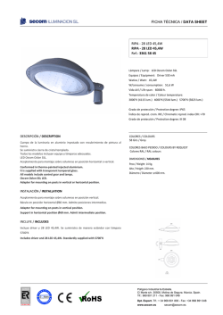 FICHA T&Eacute;CNICA / DATA SHEET RIPA - 28 LED 45,4W - Secom