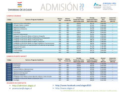 aranceles 2015 - Universidad de Los Lagos