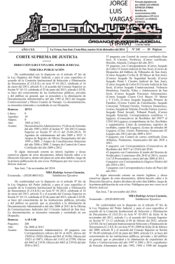 BOLET&Iacute;N JUDICIAL N&deg; 242 de la fecha 16 12 2014 - La Gaceta