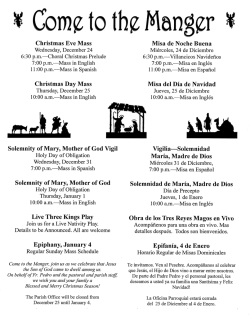 Christmas Eve Mass - Blessed Sacrament Roman Catholic Church