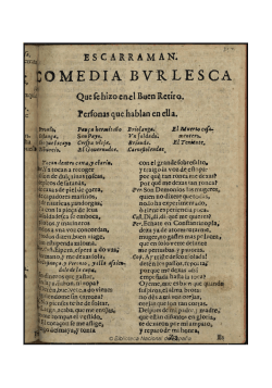 Escarraman : comedia burlesca que se hizo en el Buen Retiro