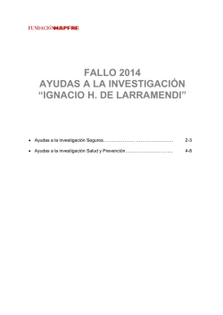 FALLO 2014 AYUDAS A LA INVESTIGACI&Oacute;N - Fundaci&oacute;n Mapfre