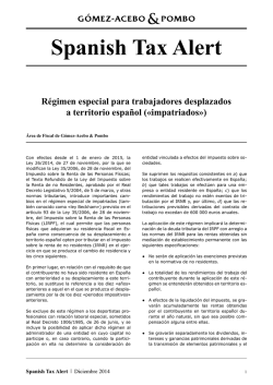 R&eacute;gimen especial para trabajadores desplazados a territorio espa&ntilde;ol