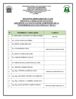 DOCENTES ORDINARIOS DE CLASE PRINCIPAL A DEDICACI&Oacute;N