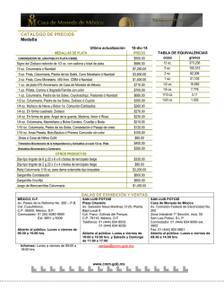 Cat&aacute;logo de productos - Casa de Moneda de M&eacute;xico