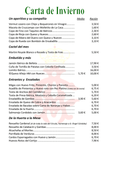 2014 Carta Limonada Invierno - Real C&iacute;rculo de la Amistad