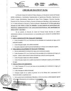 CIRCULAR DGGTH N&deg; 28/14. - Ministerio de Educaci&oacute;n y Cultura
