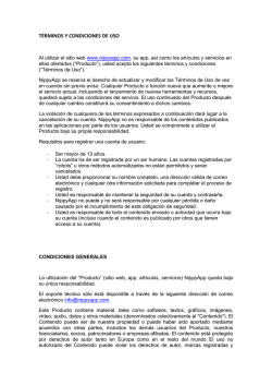T&Eacute;RMINOS Y CONDICIONES DE USO - nippyapp.com