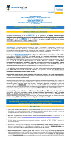 DERECHOS Y DEBERES DE LOS ESTUDIANTES Reglamento del