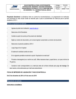 Respetado Estudiante le solicitamos tener en cuenta las - ITM