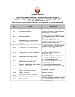 COMISI&Oacute;N DE PRODUCCI&Oacute;N, MICRO Y PEQUE&Ntilde;A EMPRESA Y