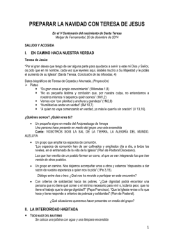 PREPARAR LA NAVIDAD CON TERESA DE JESUS
