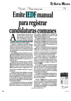 Emite IEDF manual para registrar candidaturas comunes - Tribunal