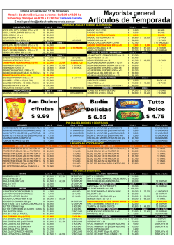 lista de precios general - Articulos de temporada