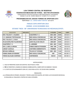 programacion "t. c. r." - Central de Reservas
