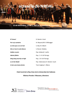 M&eacute;s informaci&oacute; - Universitat de Val&egrave;ncia