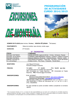 Resumen excursiones de monta&ntilde;a del 2&ordm; trimestre
