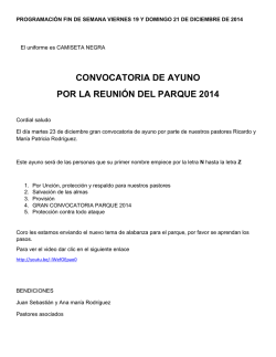 programaci&oacute;n - Avivamiento