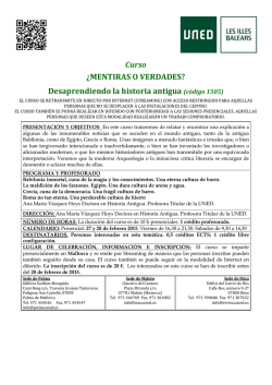 Curso &iquest;MENTIRAS O VERDADES? Desaprendiendo la - UNED