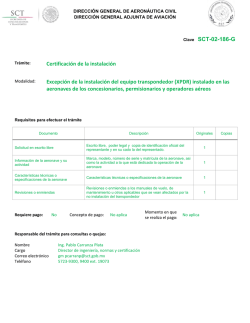 Clave SCT-02-186-G Certificaci&oacute;n de la instalaci&oacute;n Excepci&oacute;n de la
