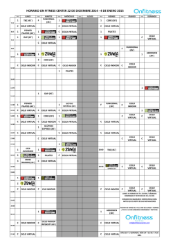 Desc&aacute;rgate nuestro horario - On Fitness Center
