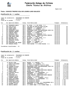 1 vueltas Clasificaci&oacute;n de : 2 vueltas - Federaci&oacute;n Galega de Ciclismo