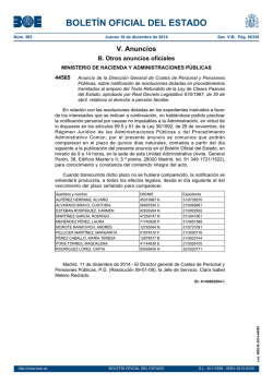 Anuncio 44565 del BOE n&uacute;m. 305 de 2014 - BOE.es