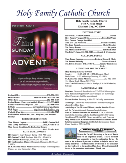 December 14 - Holy Family Catholic Church