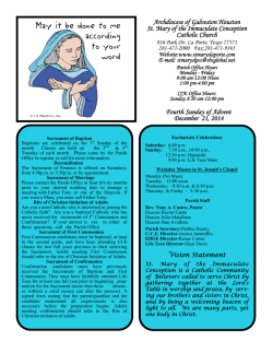 Fourth Sunday of Advent December 21, 2014 - St. Mary of the