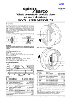 V&aacute;lvula de retenci&oacute;n de doble disco en acero al - Spirax Sarco