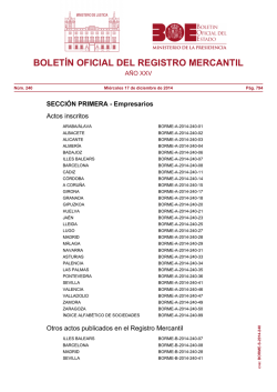Sumario del BORME n&uacute;m 240 de Mi&eacute;rcoles 17 de - BOE.es