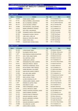 2. Listado provisional de inscritos por pruebas y marcas. I
