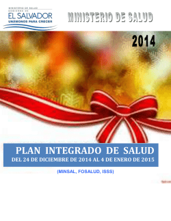 Plan Integrado de Salud por Vacaciones de Fin de A&ntilde;o